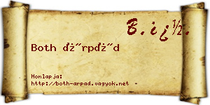Both Árpád névjegykártya