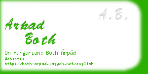 arpad both business card
